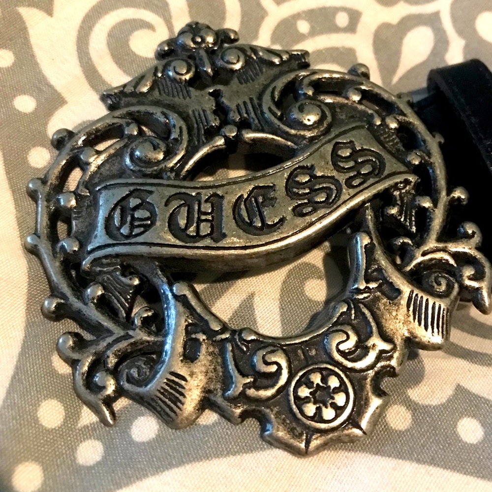 Vintage Guess belt stretchy Y2K 90s rocker Moto